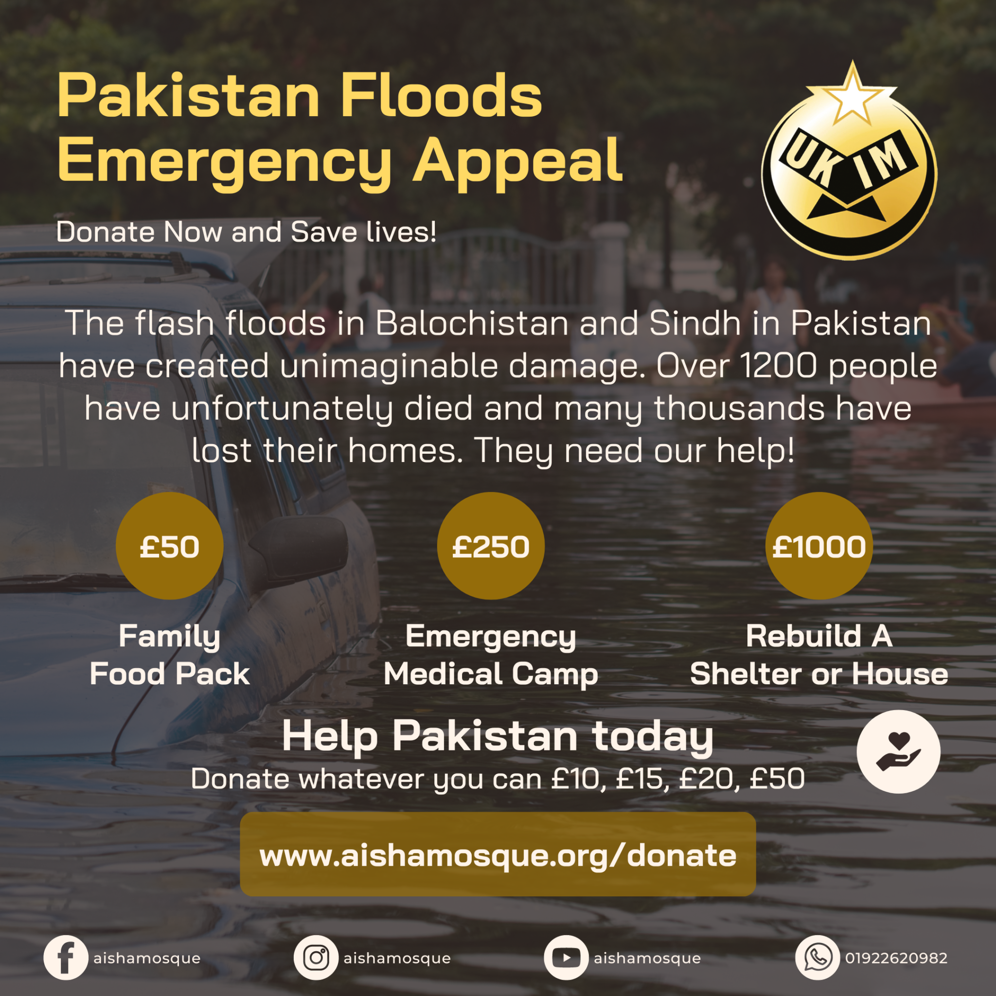 Pakistan Emergency Flood Appeal - Aisha Mosque & Islamic Centre